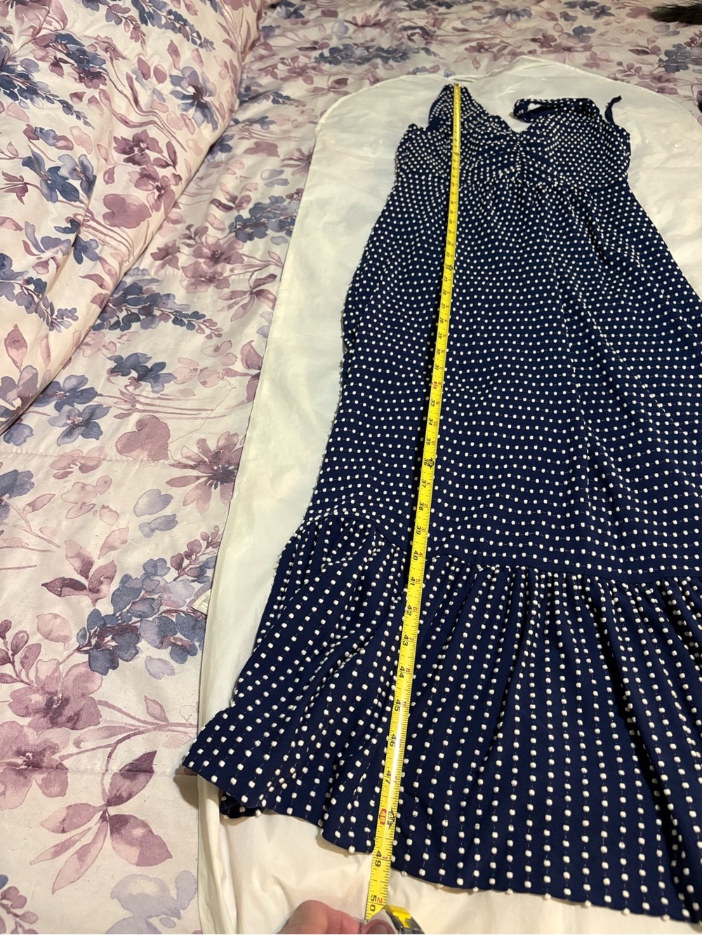 Maeve by Anthropologie Bree Polka Dot Ruched Midi Dress - Picture 9 of 13